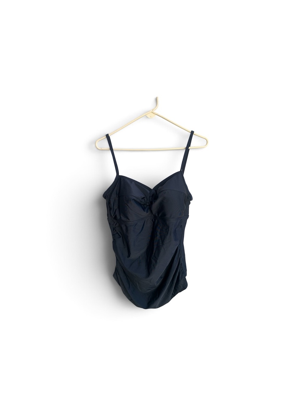 Classic Black Tankini Top with Adjustable Straps.